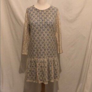 Anthropologie sparrow lace drop waist dress size m